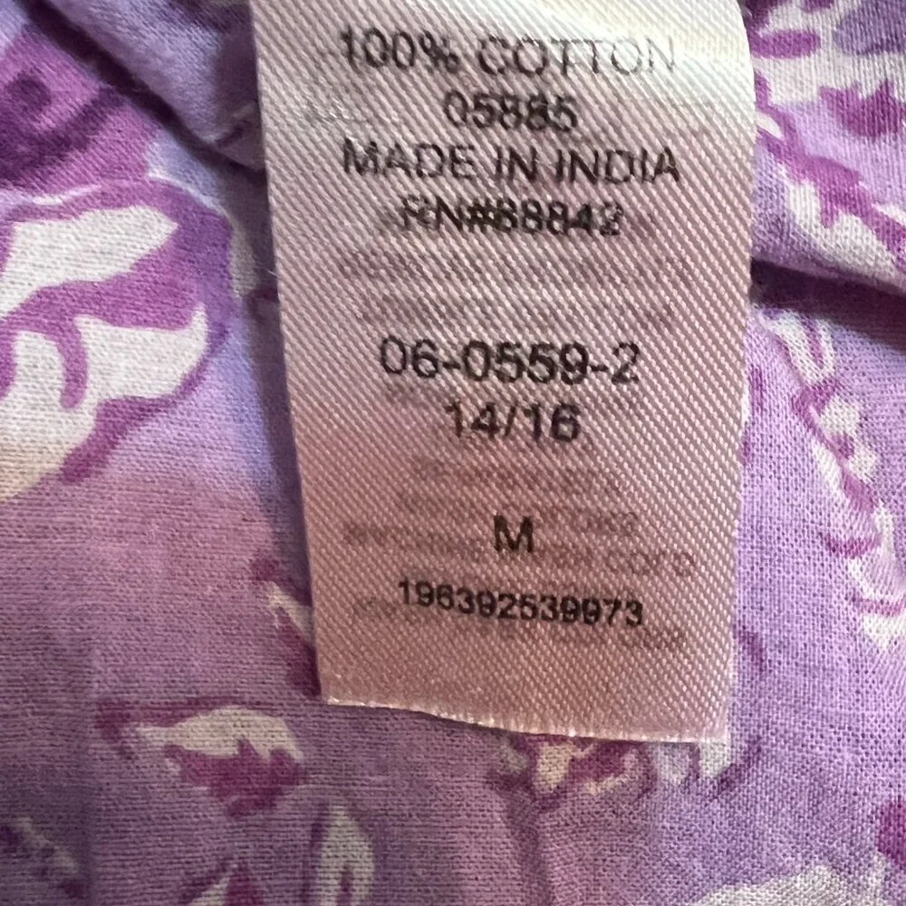 Only Necessities Women's Sleepwear Purple Floral Dress Sleeveless Size 14/16 - Picture 5 of 9